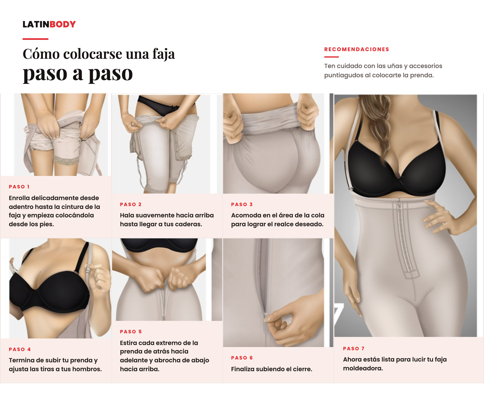 Cómo colocarse una faja paso a paso - guía LatinBody
